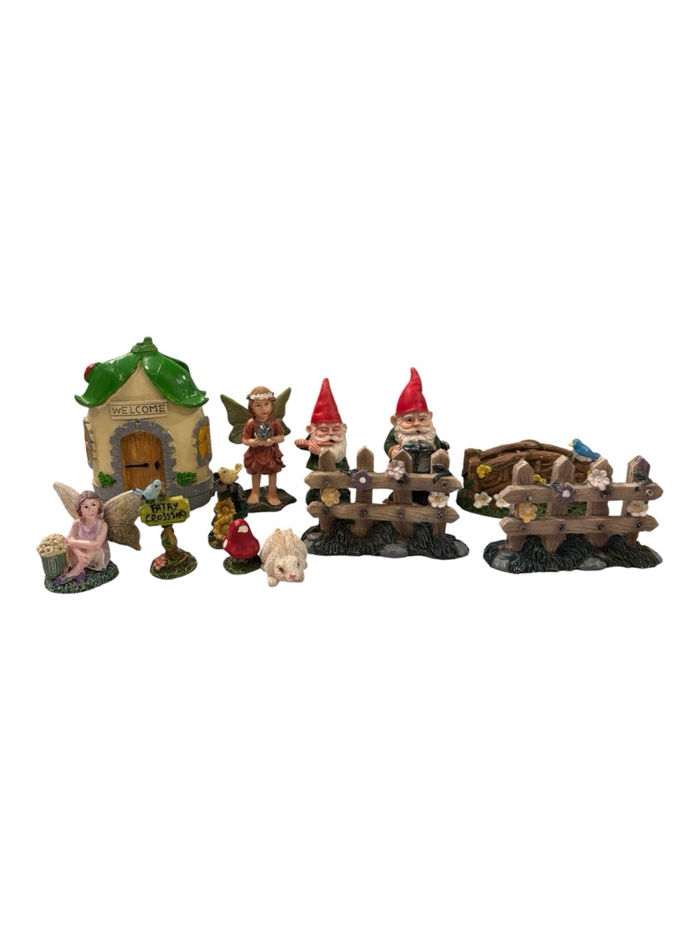 Garden Gnome and Fairy Miniature Set - Decorative Figurines total 12